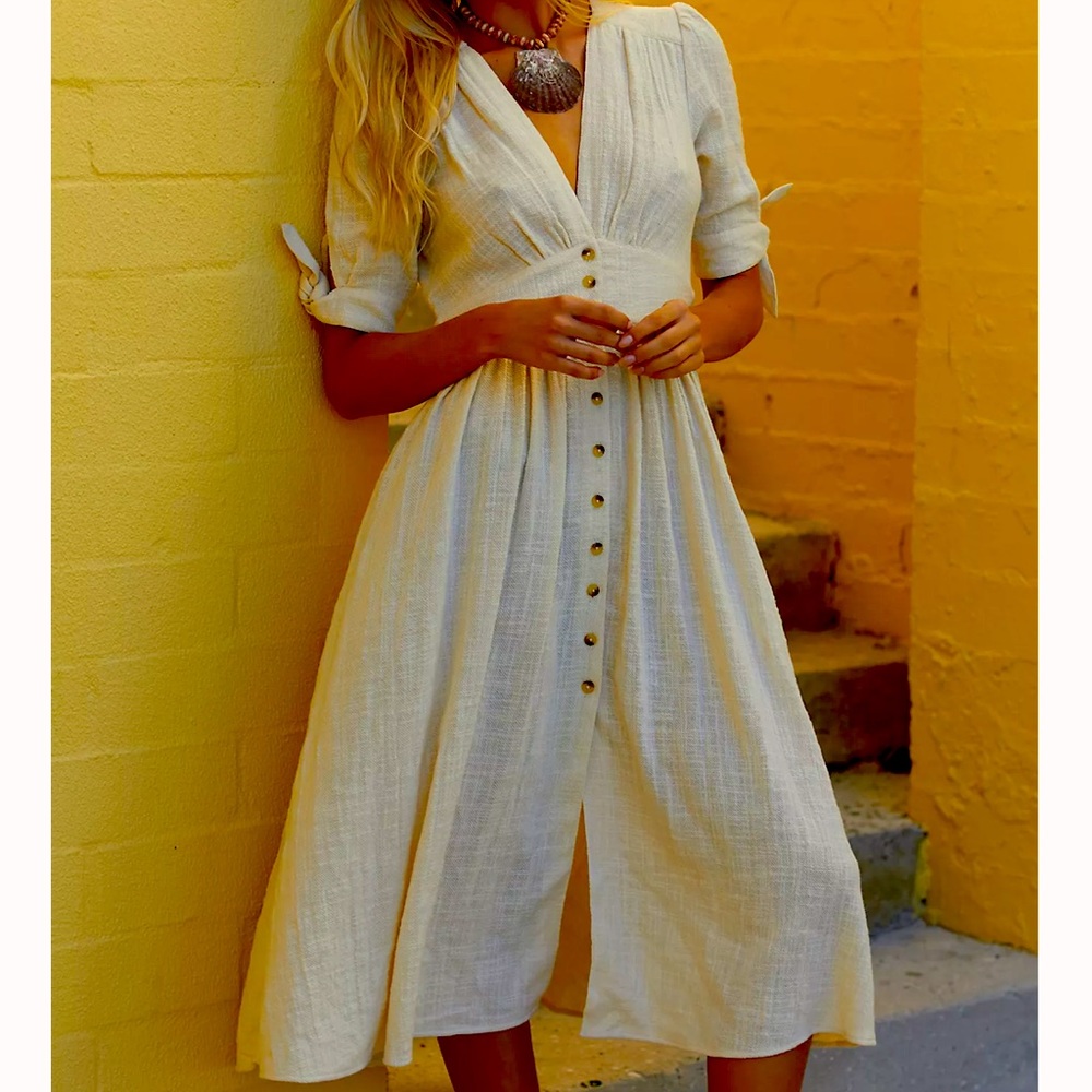 Free People Love of My Life midi dress size XS color “Lima Bean”